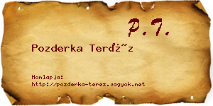 Pozderka Teréz névjegykártya